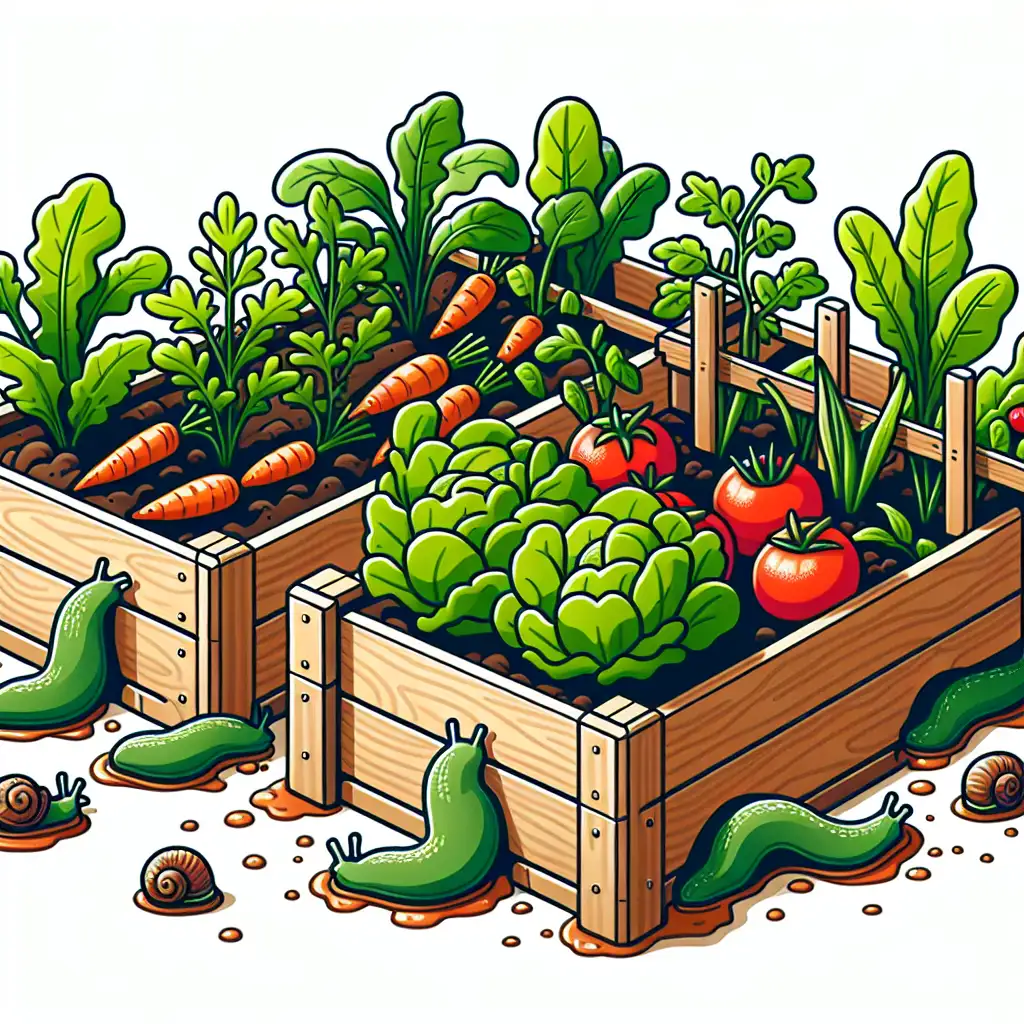 Hoe beschermen verhoogde bedden groenteplanten tegen slakken?