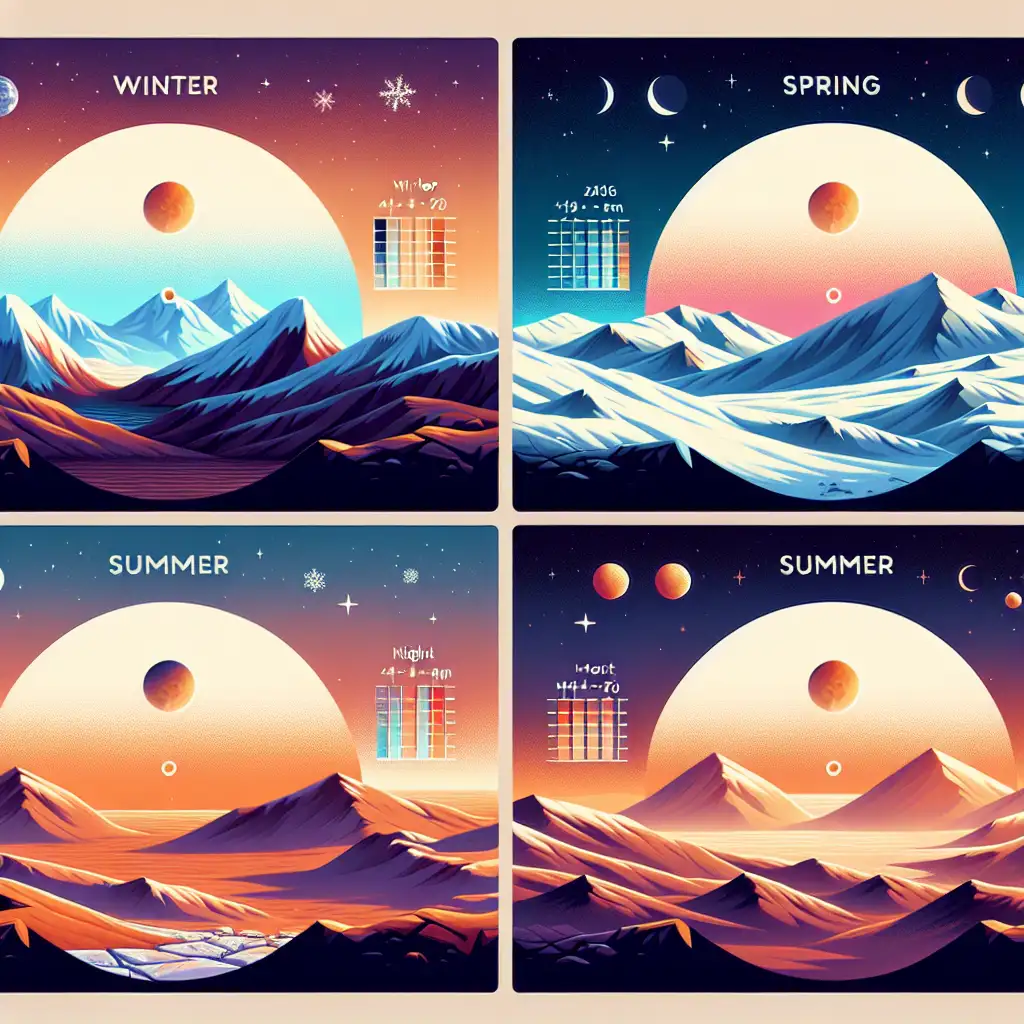 Wat is de temperatuur op Mars in verschillende seizoenen?