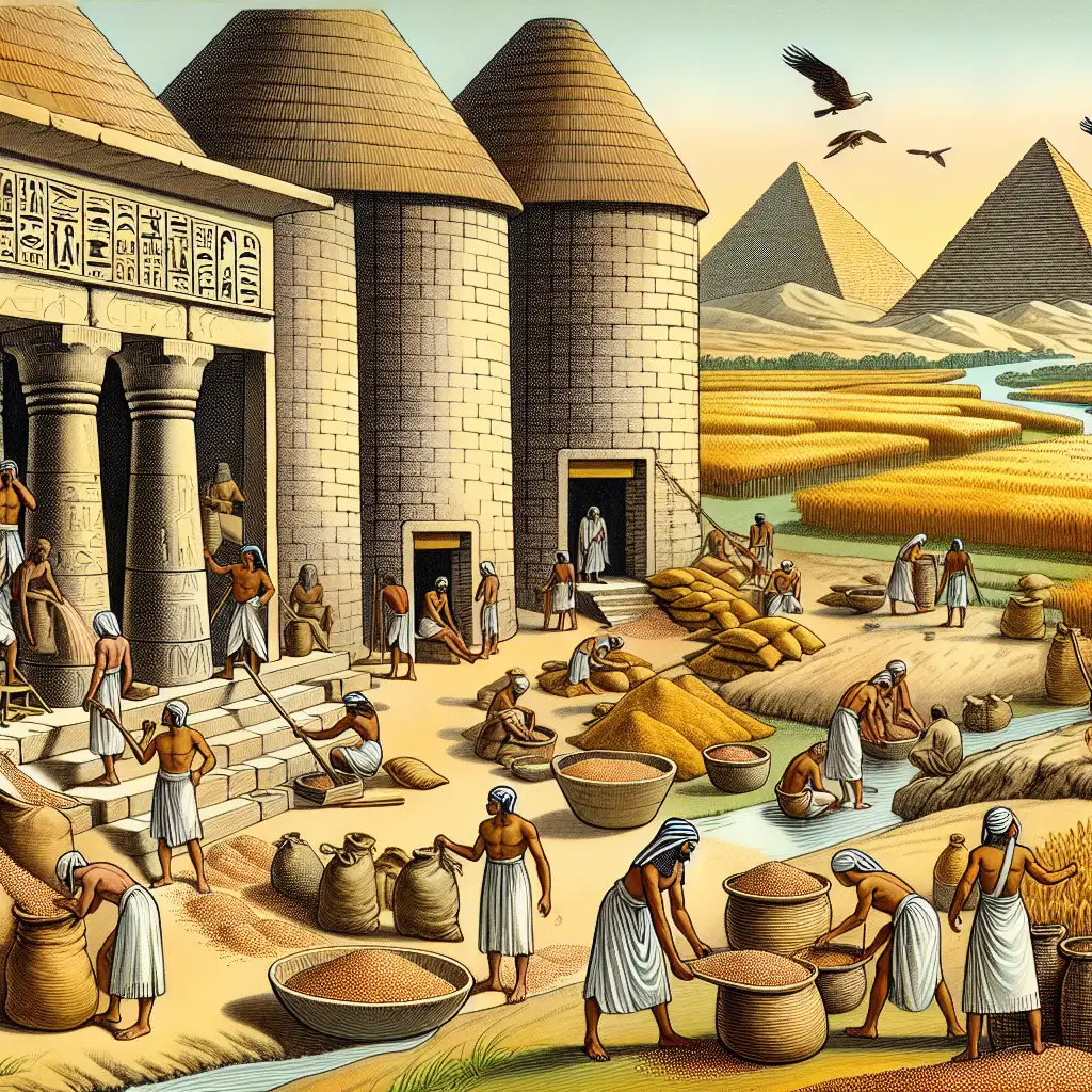 Hoe werden graanvoorraden in het oude Egypte beheerd?
