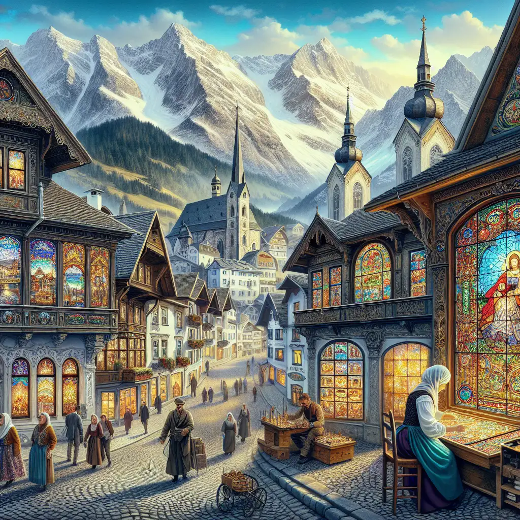 Welke stad in Oostenrijk is beroemd om glas-in-loodkunst?