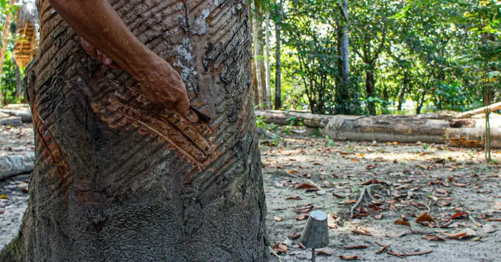 Wat was de rol van de Amazonas in de rubberhandel?