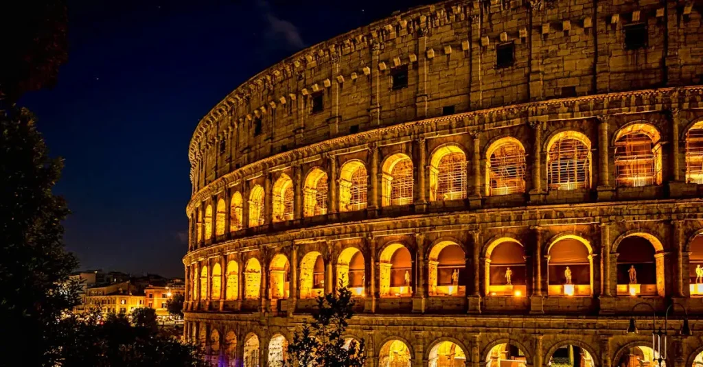 Welke oude beschaving bouwde het Colosseum in Rome?