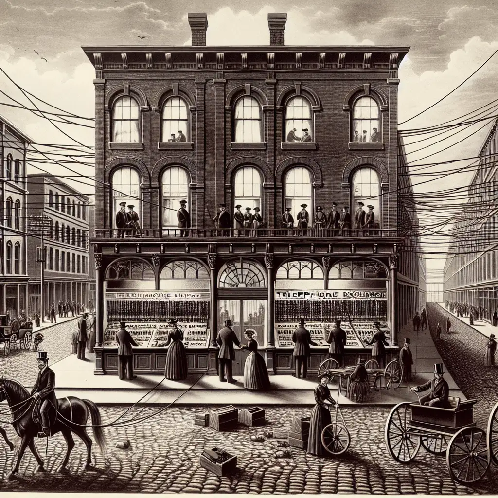 Welke stad kreeg in 1879 de eerste telefooncentrale?