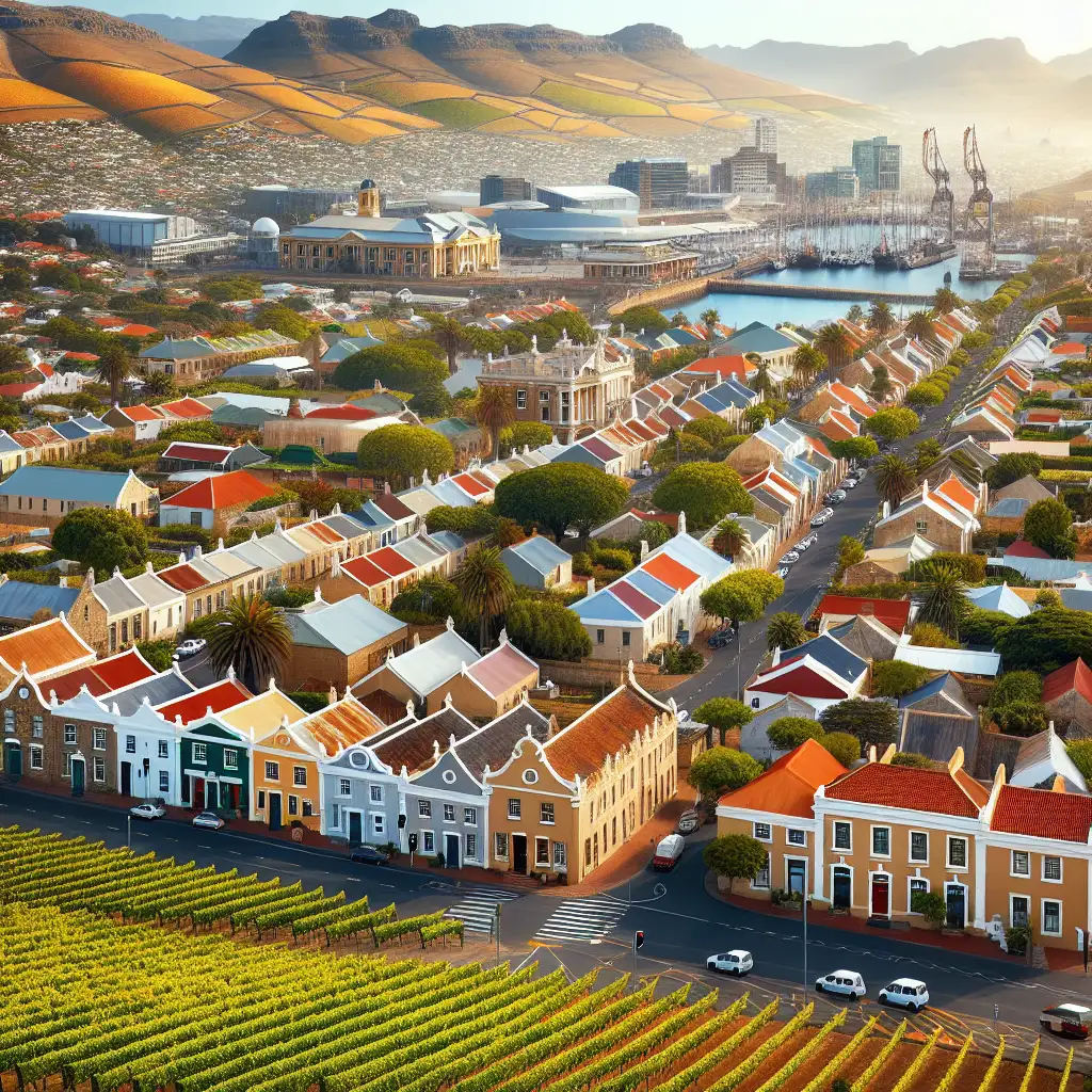 Welke Zuid-Afrikaanse stad heeft historische wijngaarden?