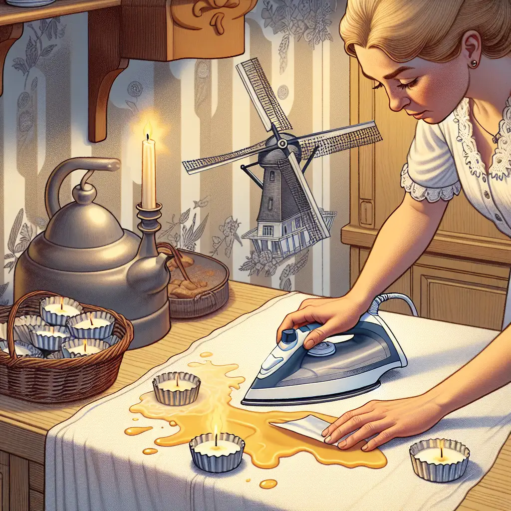 Hoe verwijder je waxinelichtvet met strijkijzer en keukenpapier?