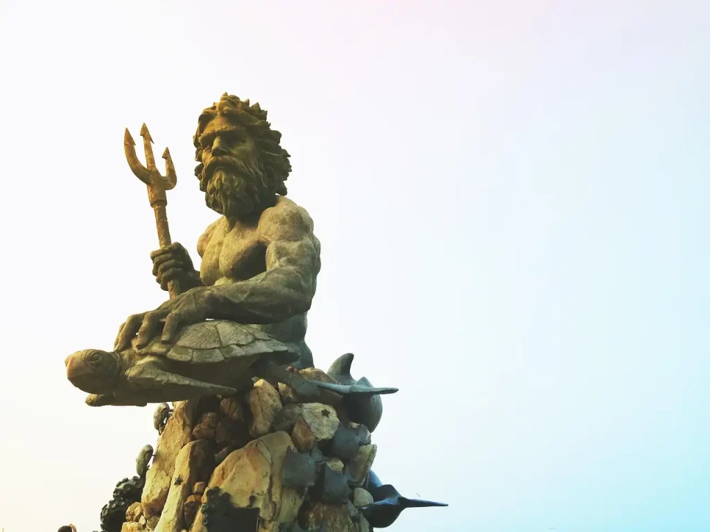 Waarom wordt Poseidon met een paard afgebeeld?