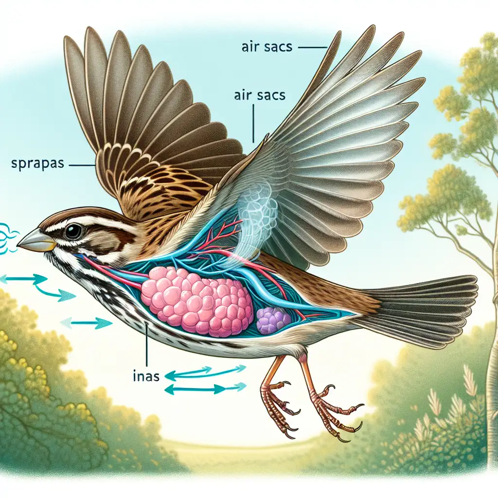 Wat is het belang van luchtzakken in vogelademhaling?