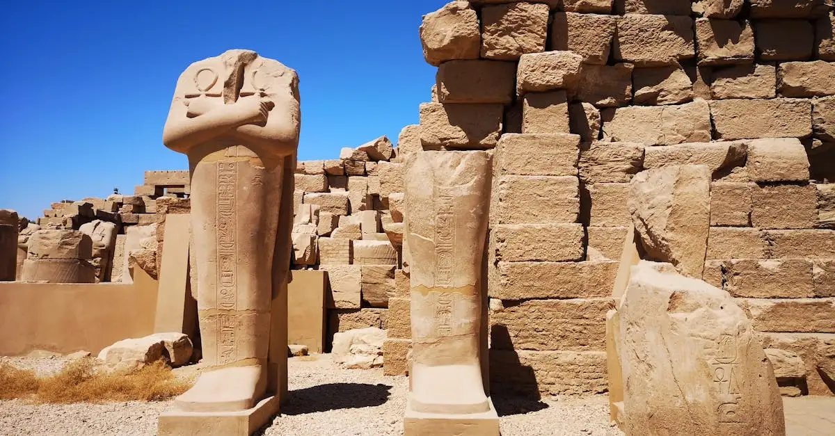 Wat zie je bij de archeologische vindplaats Karnak, Egypte?