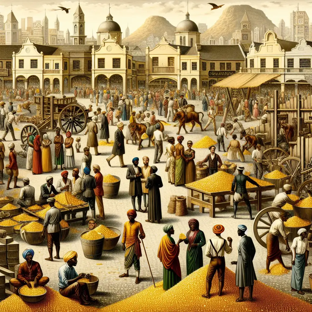 Welke stad in Zuid-Afrika was het goudhandelscentrum?