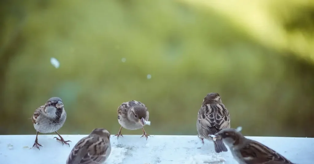 Welke vogels zijn het meest sociaal, zoals mussen?