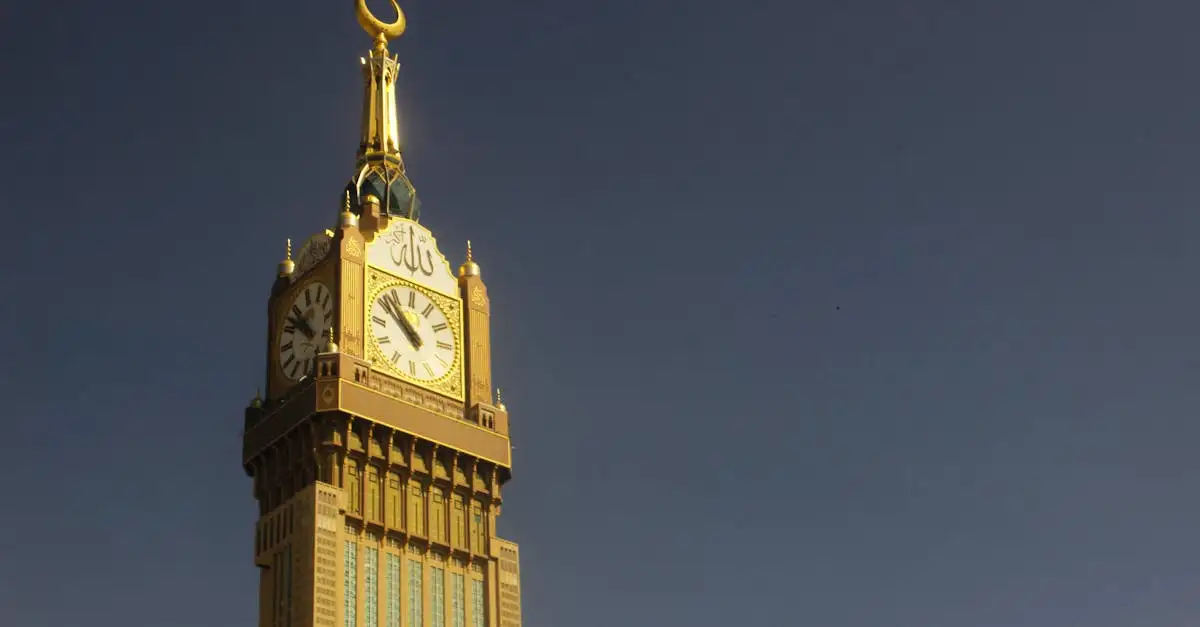 Is de Abraj Al-Bait Clock Tower in Mekka te vinden?