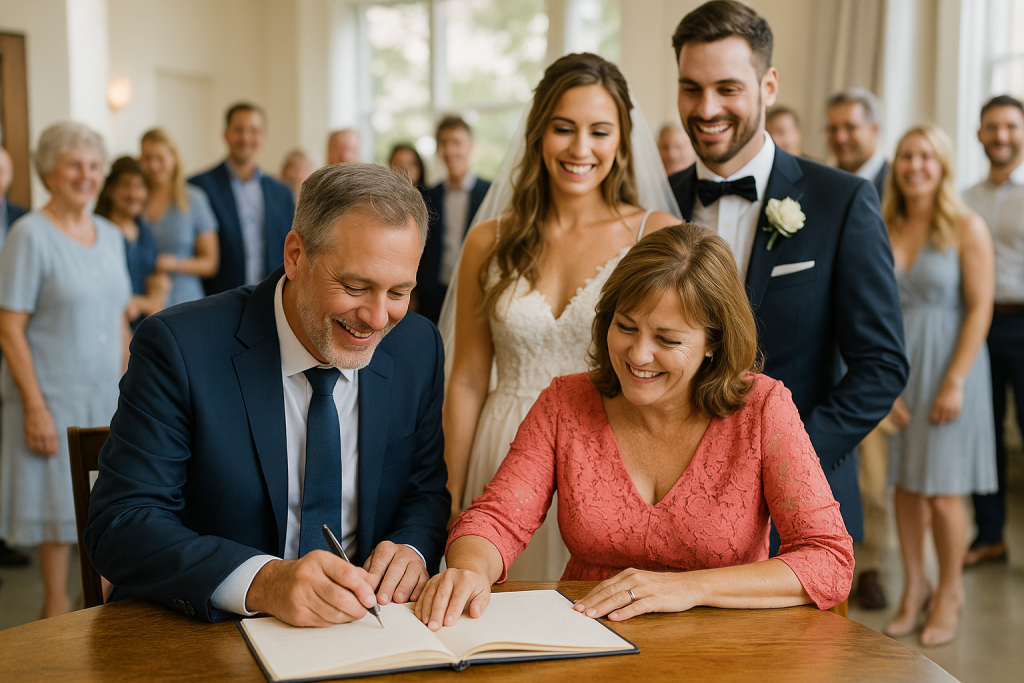 tekenen gastenboek bruiloft door ouders
