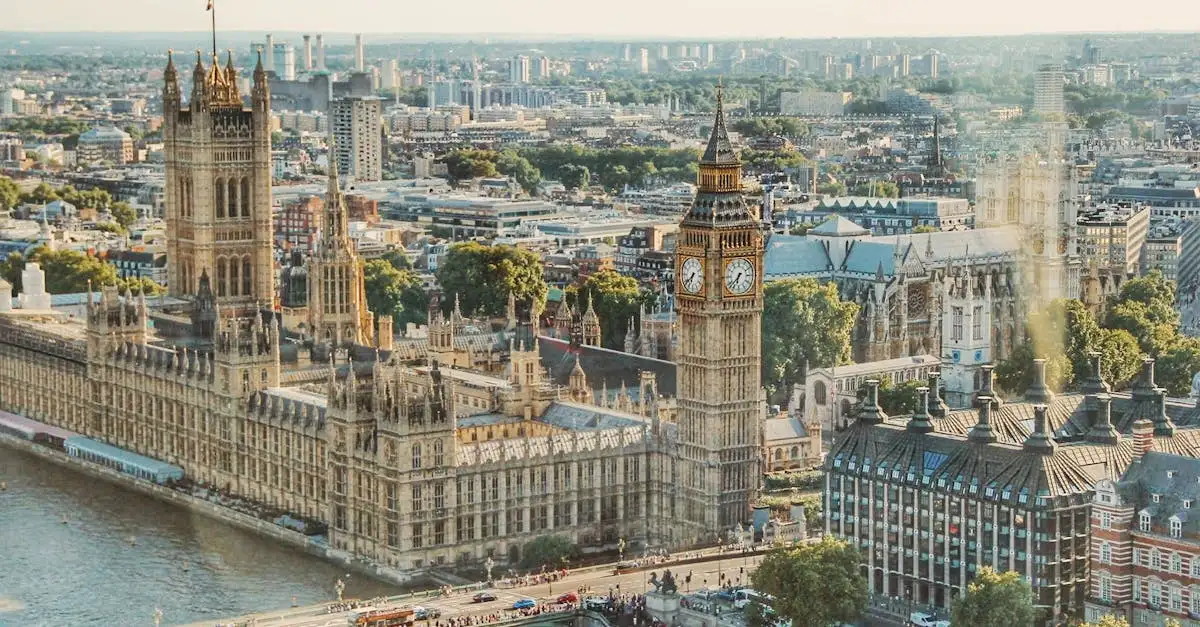 Waar bevindt zich het beroemde Palace of Westminster in Londen?