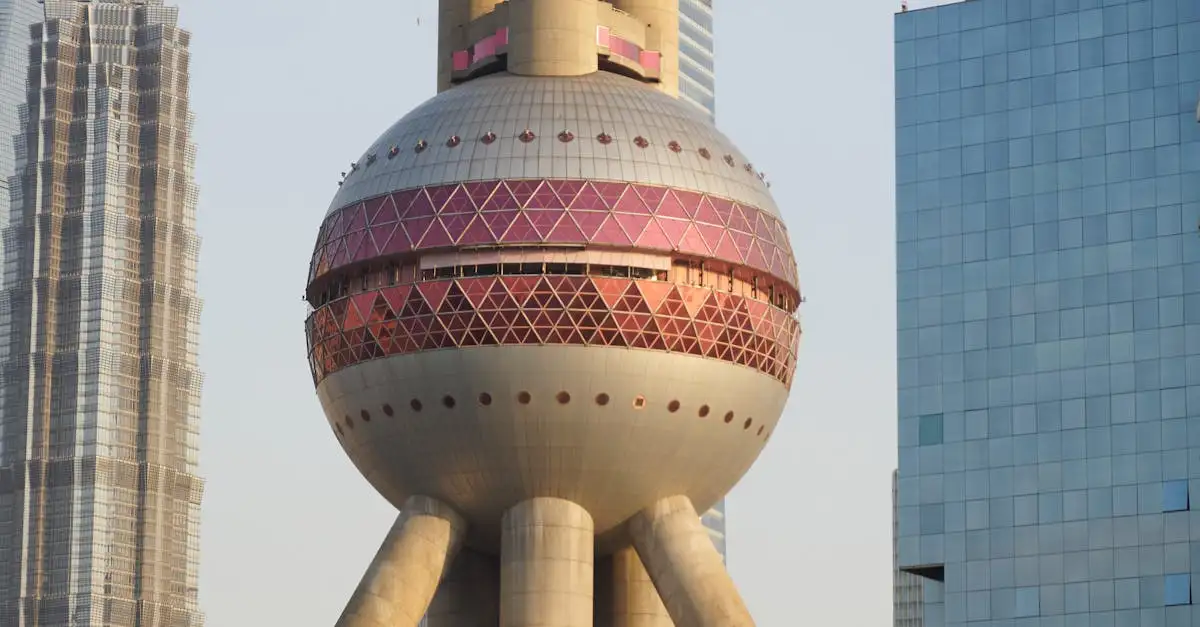Waar vind je de Jin Mao Tower in Shanghai, China?