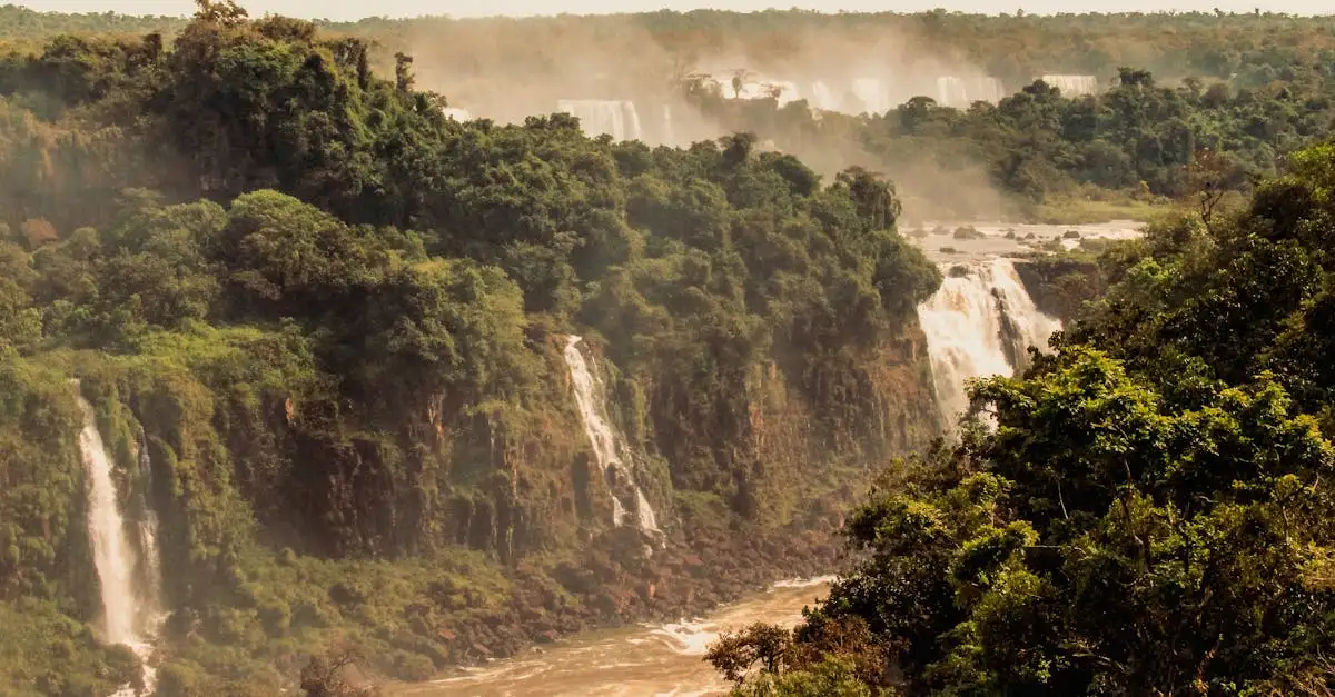 Waar vind je het Iguazú National Park met watervallen?