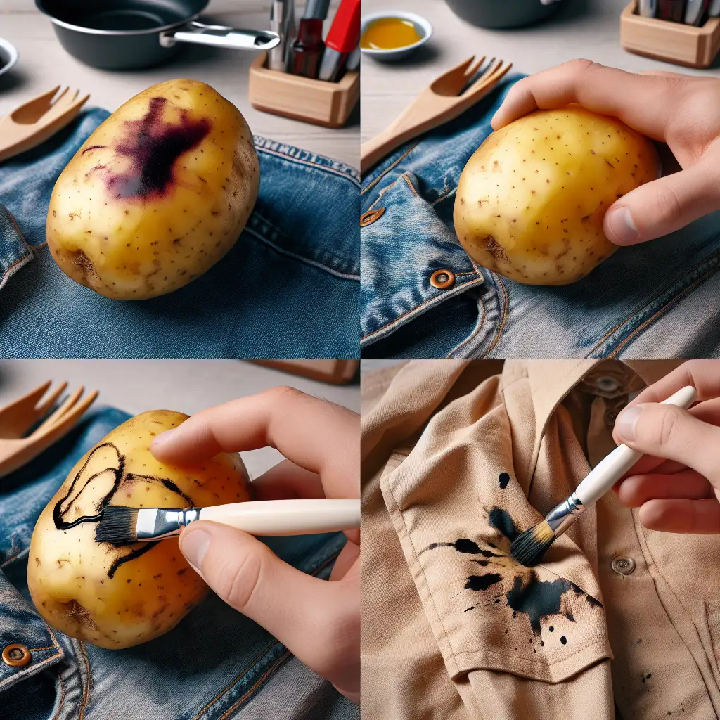 Hoe verwijdert een rauwe aardappel inktvlekken?