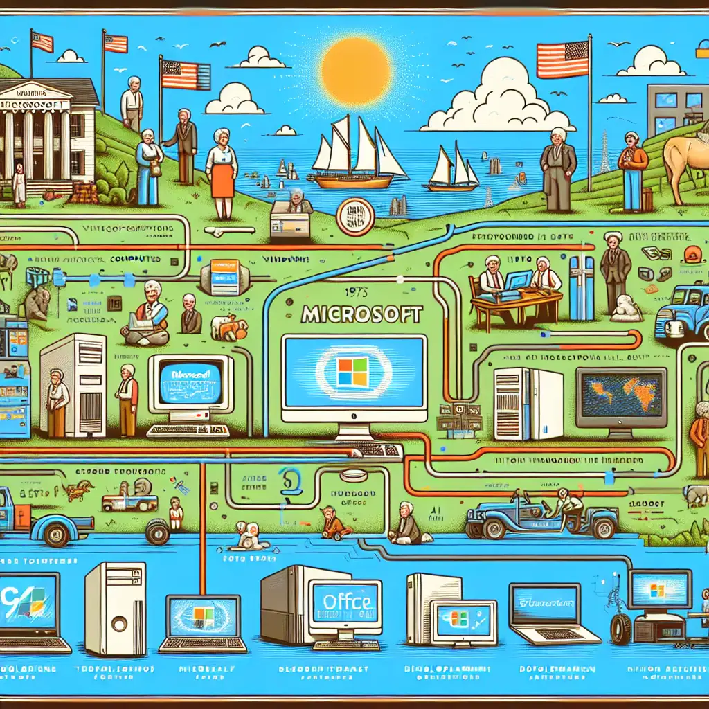 Wat is de geschiedenis van het merk Microsoft in de VS?