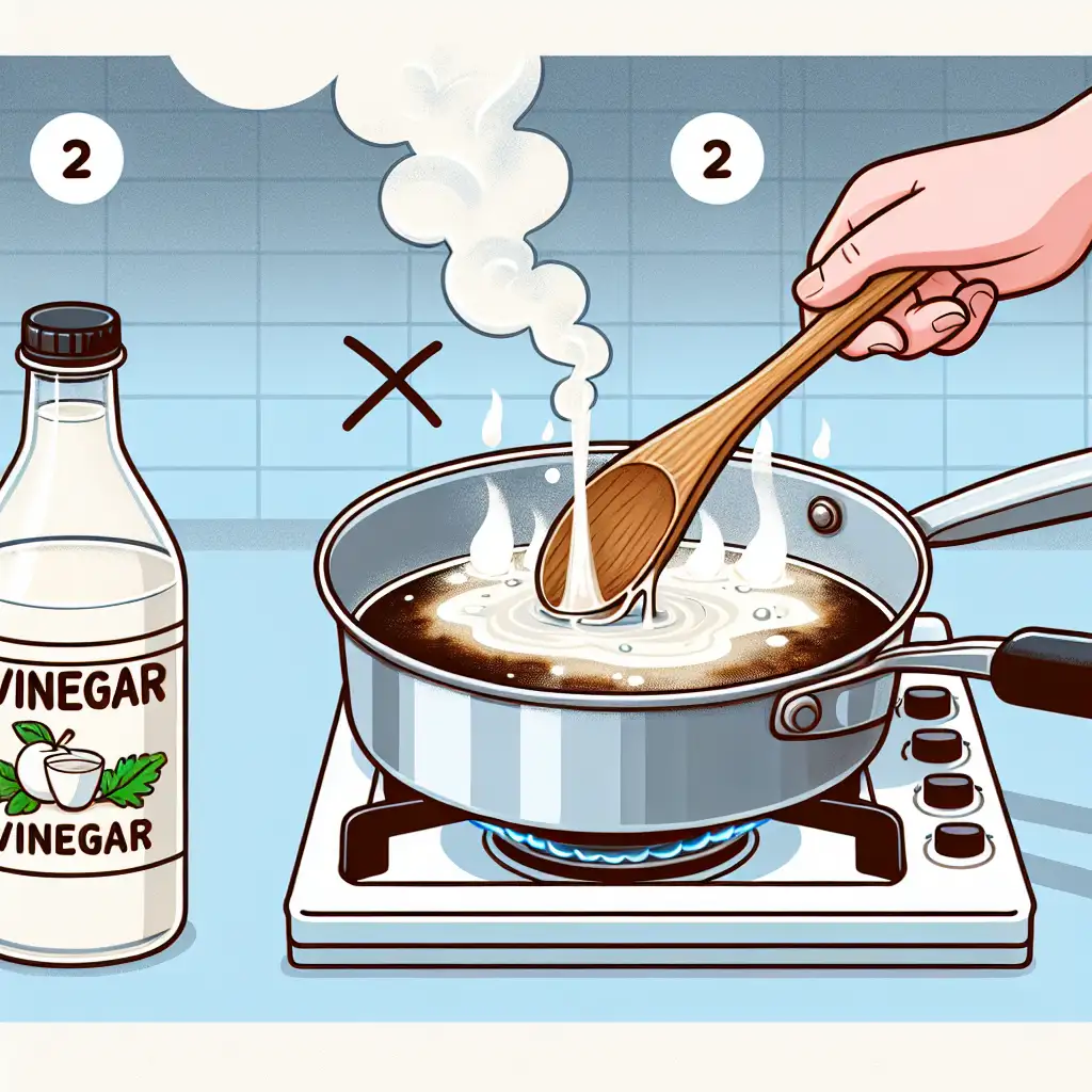 Hoe verwijder je verbrande melkgeur uit een pan met azijn?
