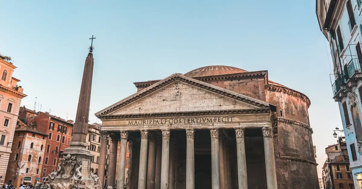 Waar in Rome vind je het Pantheon met de enorme koepel?