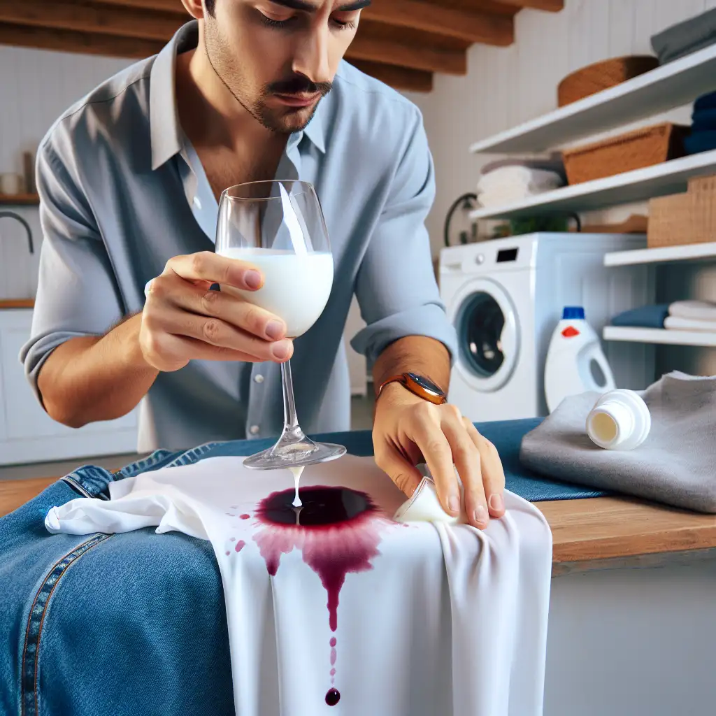 Hoe verwijder je rode wijnvlekken uit kleding met melk?