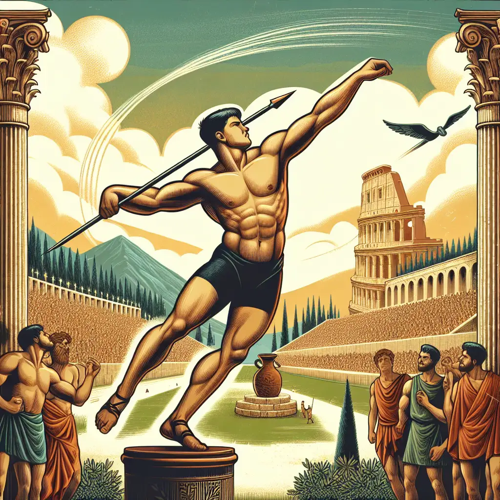 Wat was speerwerpen in het pentatlon van de oude Olympische Spelen?