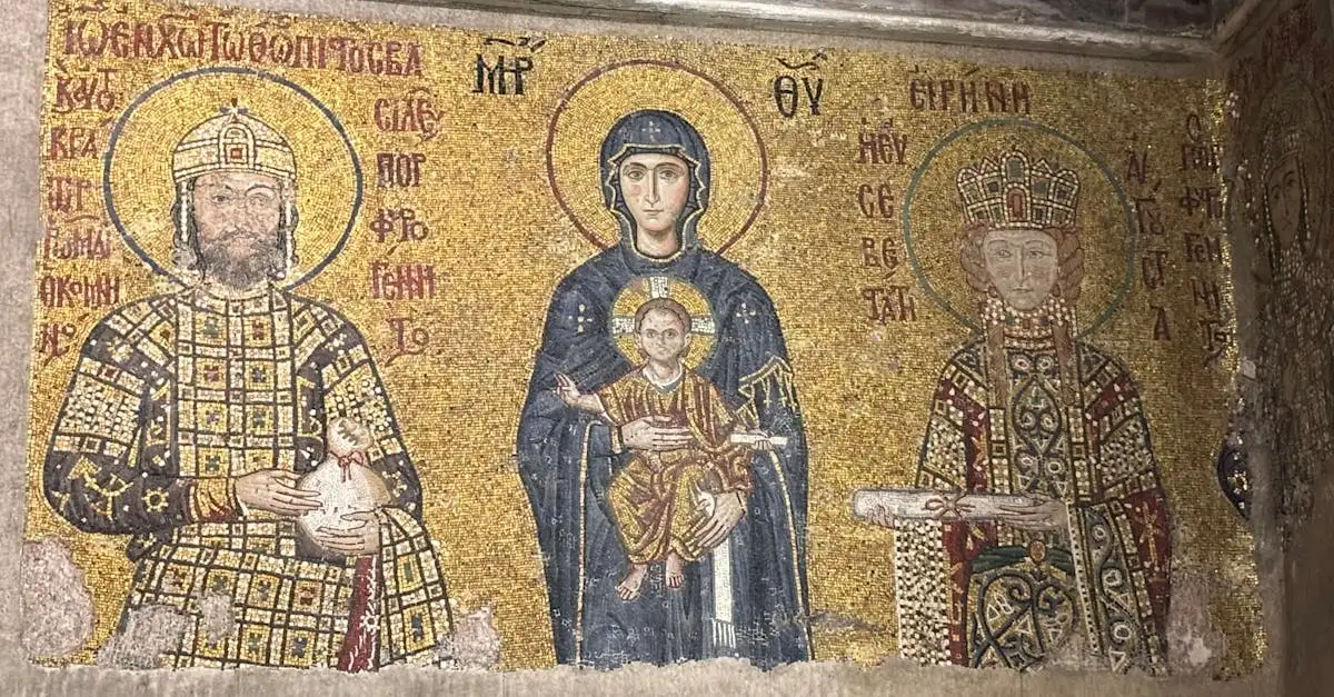 Welke keizer bouwde de Hagia Sophia in het Byzantijnse Rijk?