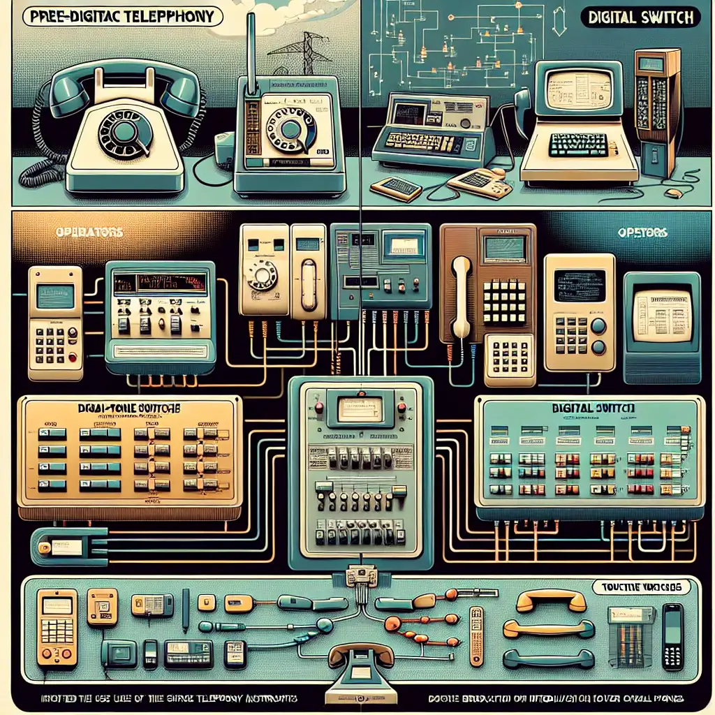 Hoe beïnvloedden digitale schakelingen de telefonie in de jaren '70?