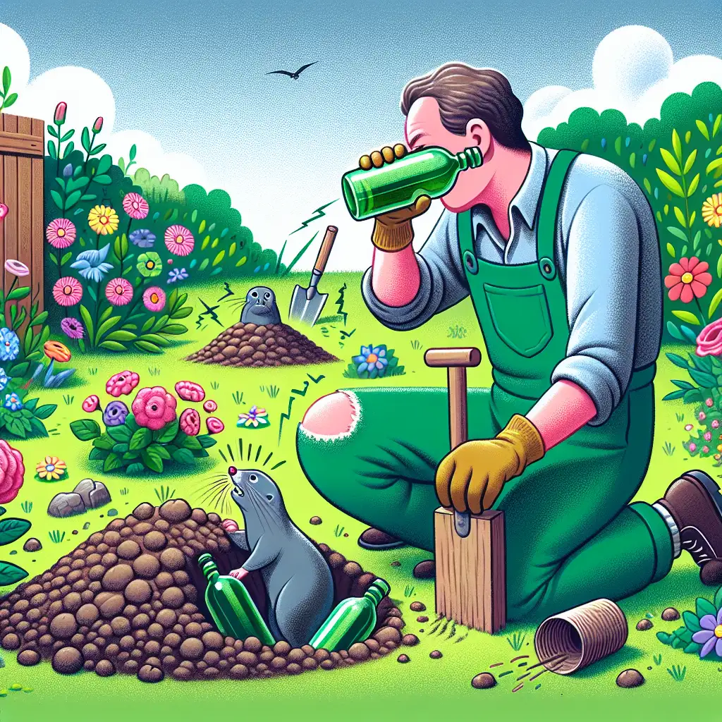 Hoe verjaag je mollen met flessen in de grond?