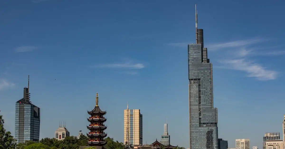 Waar staat de Zifeng Tower in Nanjing, China?