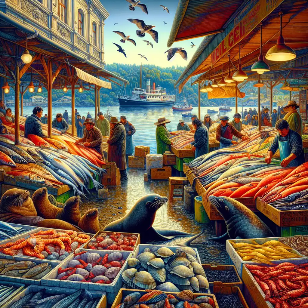 Waar vind je de kleurrijke vismarkt in Valdivia, Chili?