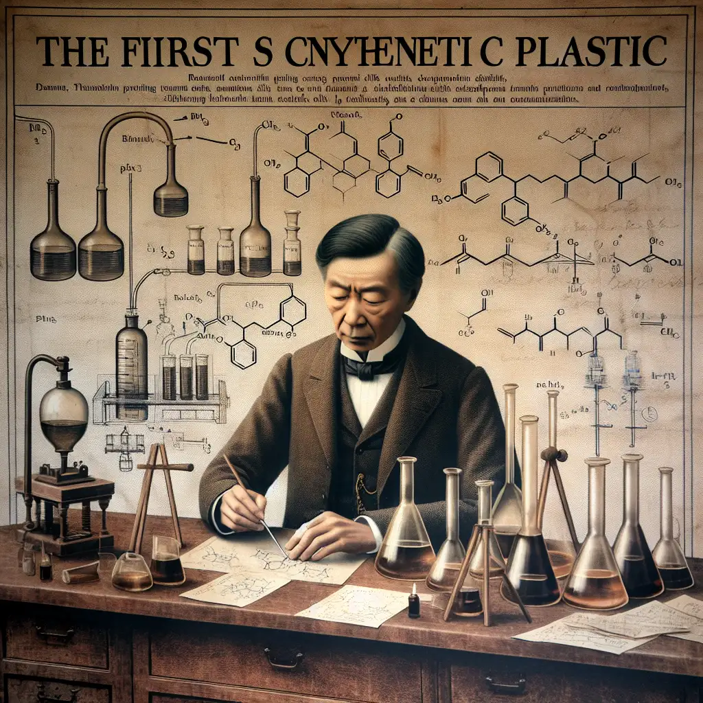 Wie ontwikkelde het eerste synthetische plastic?