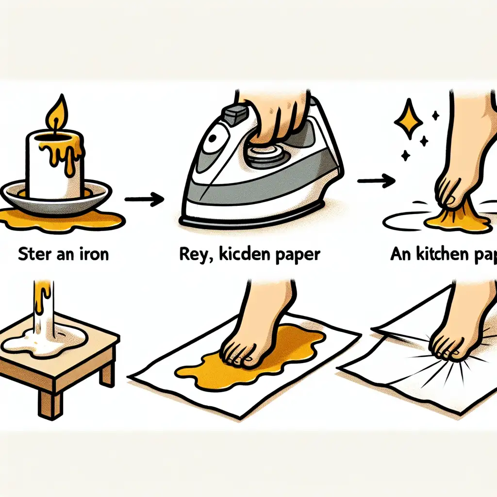 Hoe verwijder je kaarsvet met een strijkijzer en keukenpapier?