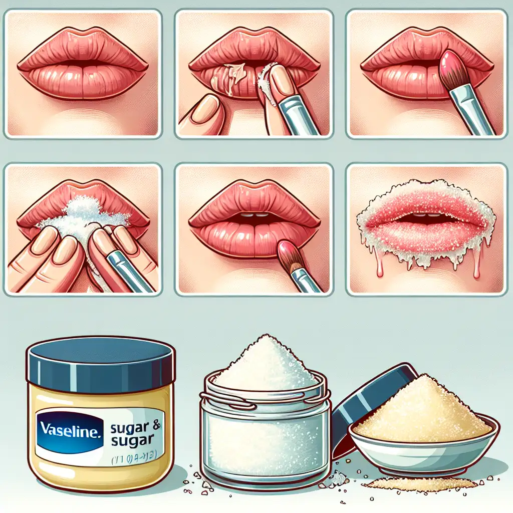 Hoe behandel je droge lippen met vaseline en suiker?