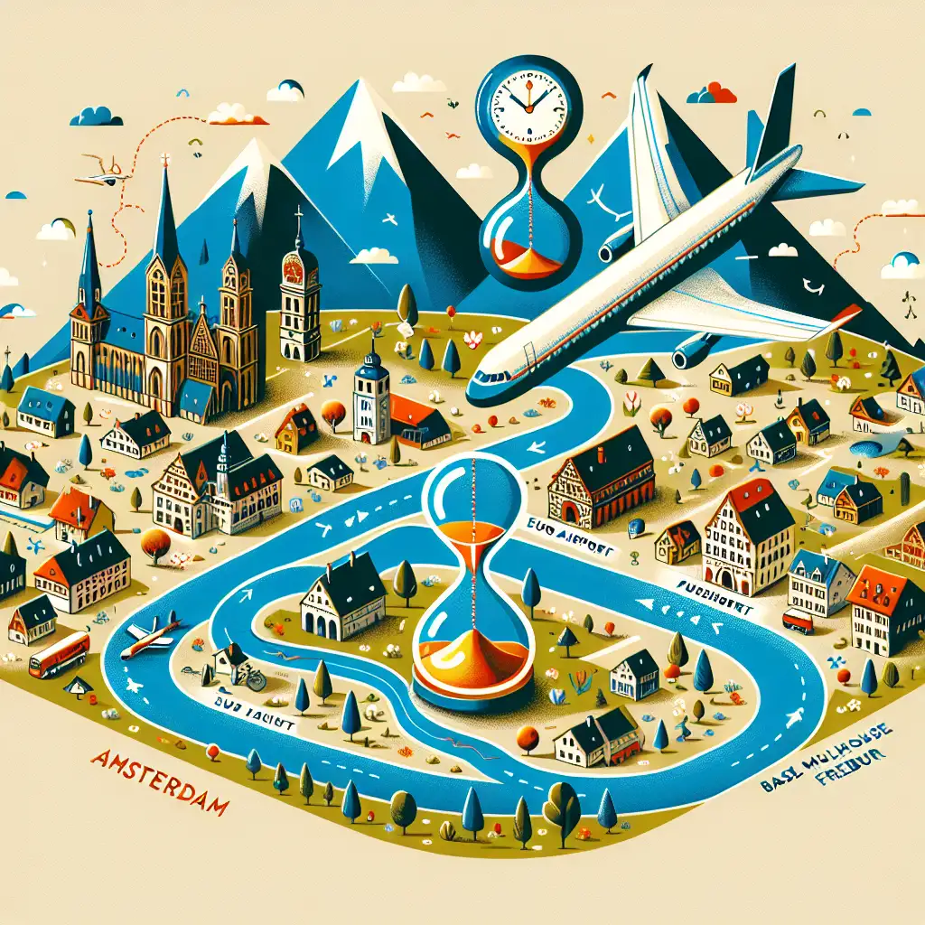 Hoe lang vlieg je van Amsterdam naar EuroAirport Basel Mulhouse Freiburg (BSL)? Ontdek de reistijd!