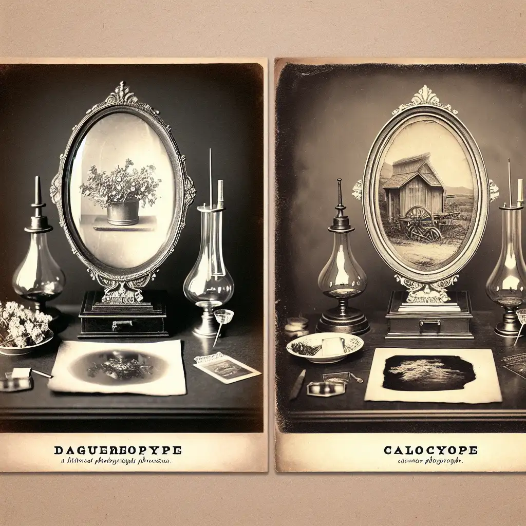 Wat is het verschil tussen daguerreotypie en calotypie?