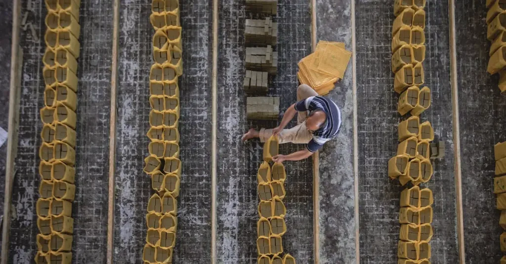 Hoe werden de eerste bakstenen in Mesopotamië gemaakt?