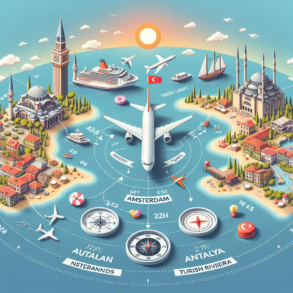 Hoe lang vlieg je van Amsterdam naar Antalya (Turkse Rivièra, Turkije)? Ontdek de reistijd!