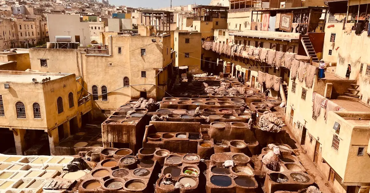 Waarom is Fez de stad van leerlooierijen in Marokko?